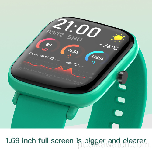 2021 Nova tela de toque completa com contagem de passos, relógio inteligente, monitoramento da frequência cardíaca, pulseira inteligente IP67 tela grande UM60 smart wa